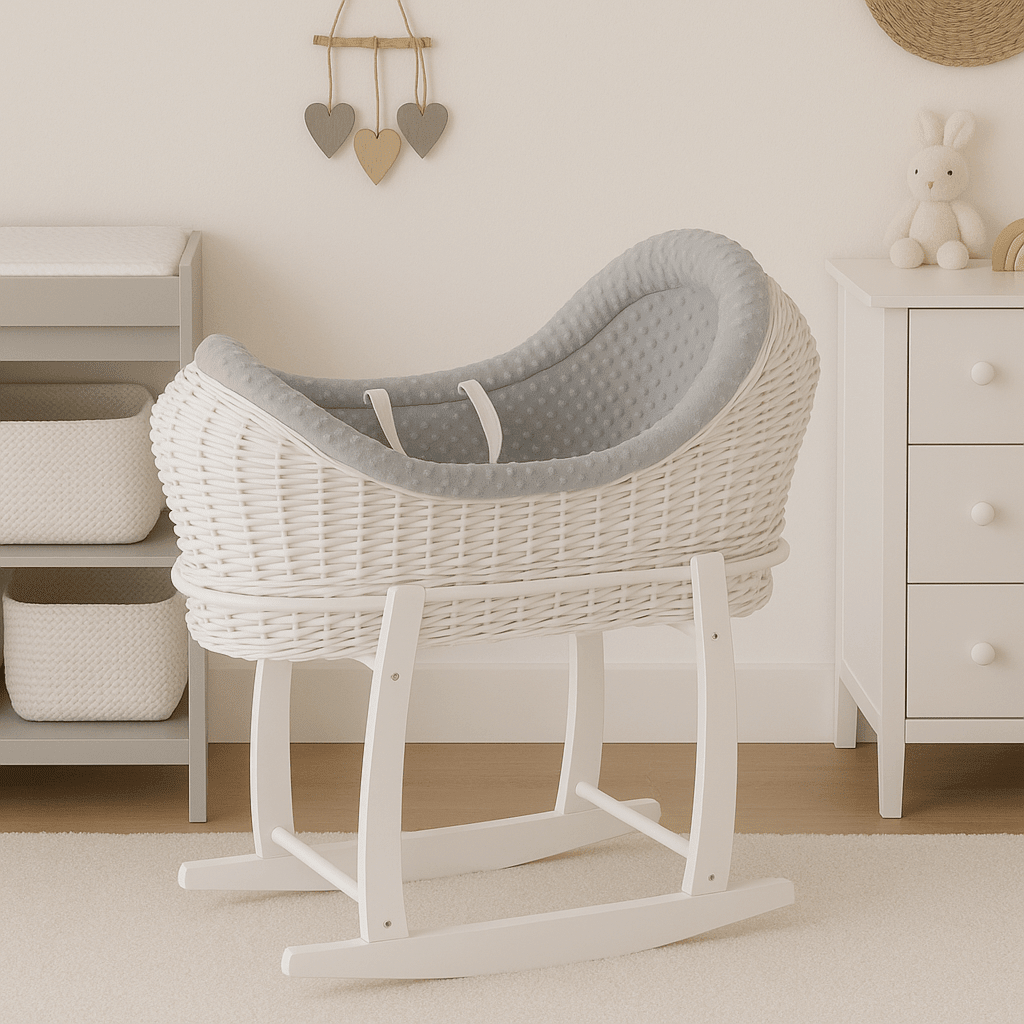 Wicker Deluxe Pod Baby Moses Basket With Stand - Baby&More