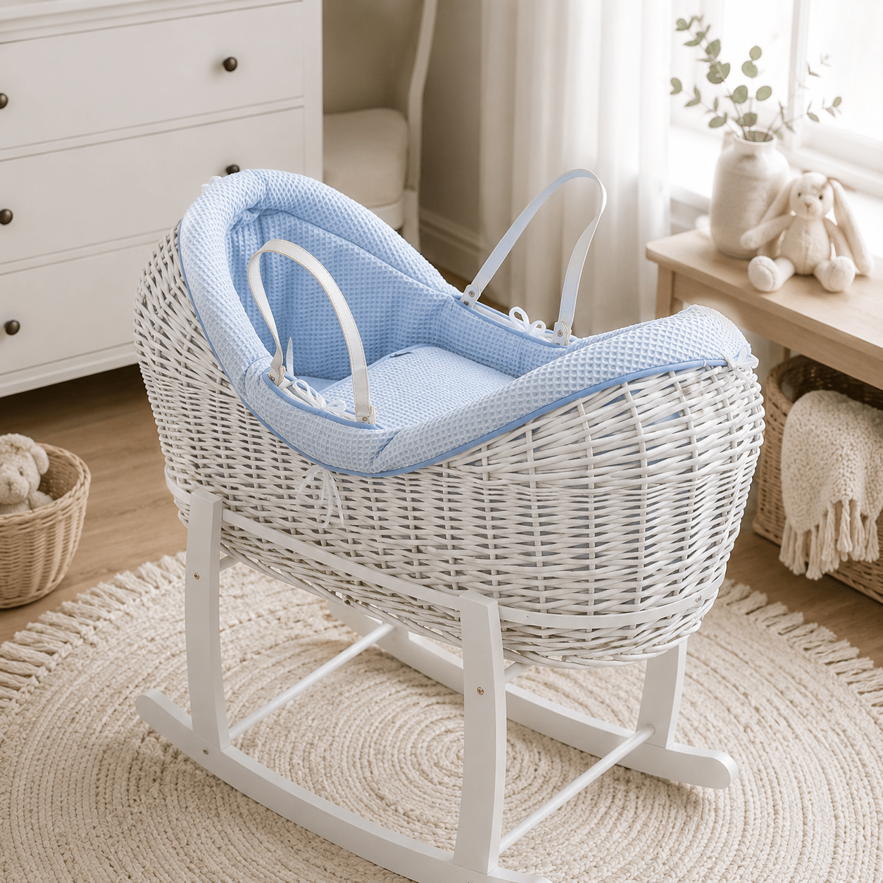 Wicker Deluxe Pod Baby Moses Basket With Stand - Baby&More