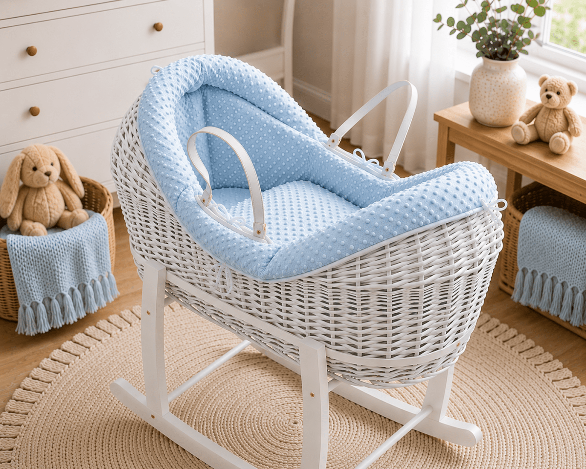 Wicker Deluxe Pod Baby Moses Basket With Stand - Baby&More