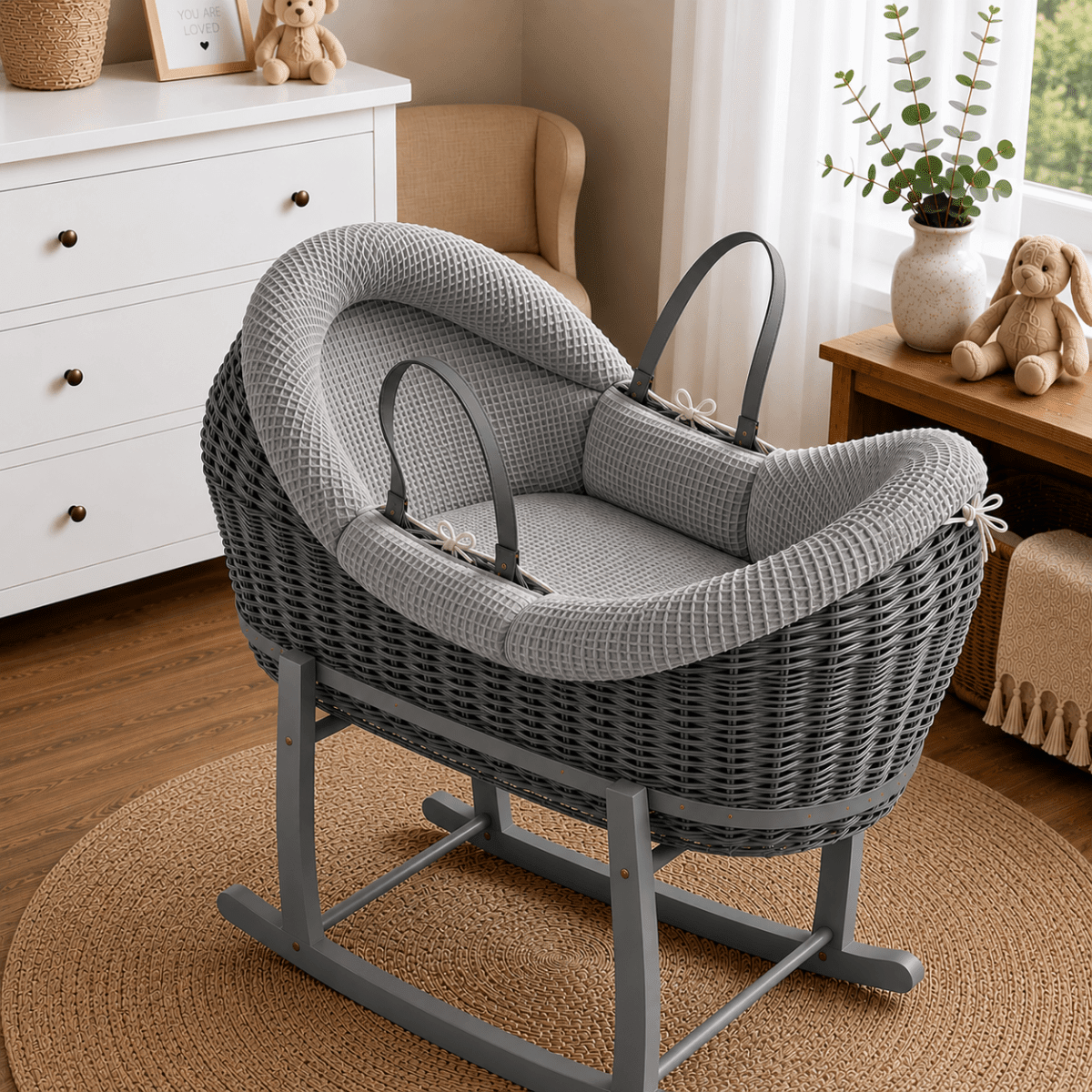 Wicker Deluxe Pod Baby Moses Basket With Stand - Baby&More