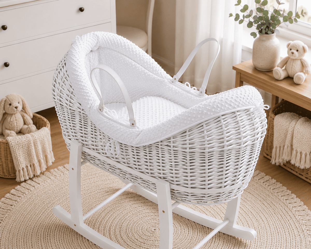 Wicker Deluxe Pod Baby Moses Basket With Stand - Baby&More