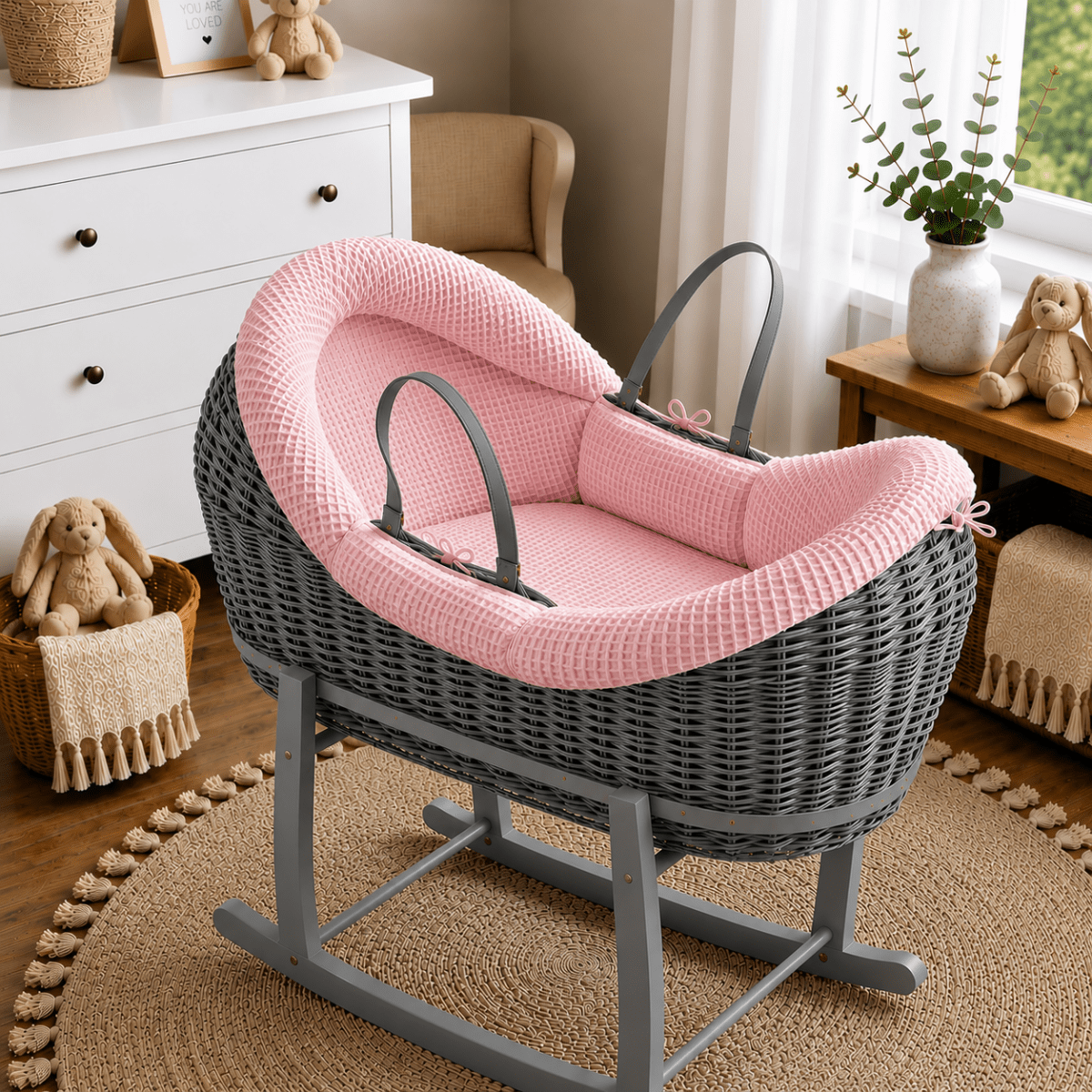 Wicker Deluxe Pod Baby Moses Basket With Stand - Baby&More
