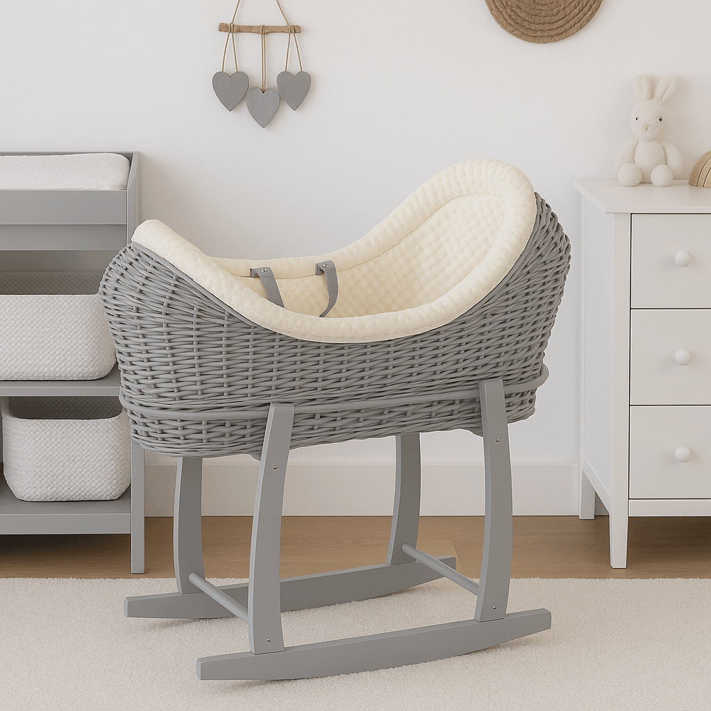 Wicker Deluxe Pod Baby Moses Basket With Stand - Baby&More
