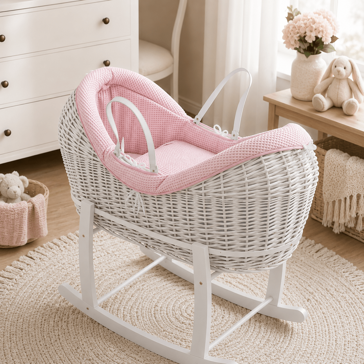Wicker Deluxe Pod Baby Moses Basket With Stand - Baby&More