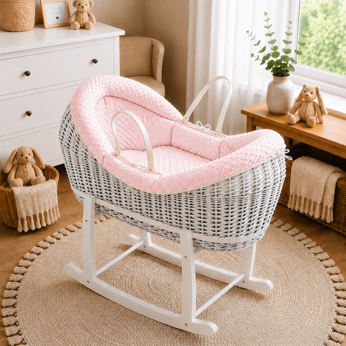 Wicker Deluxe Pod Baby Moses Basket With Stand - Baby&More