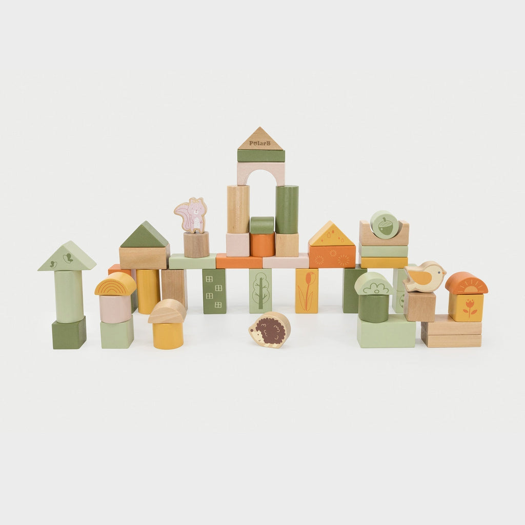 Wooden Animal Blocks - Set of 50 - Baby&More