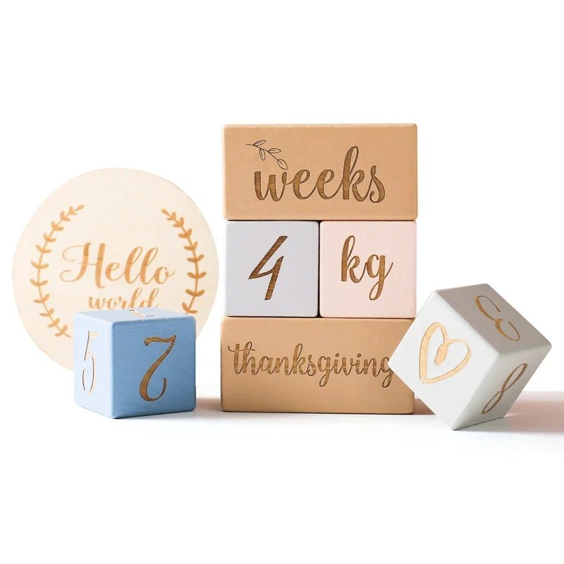 Wooden Milestone Blocks - Baby&More