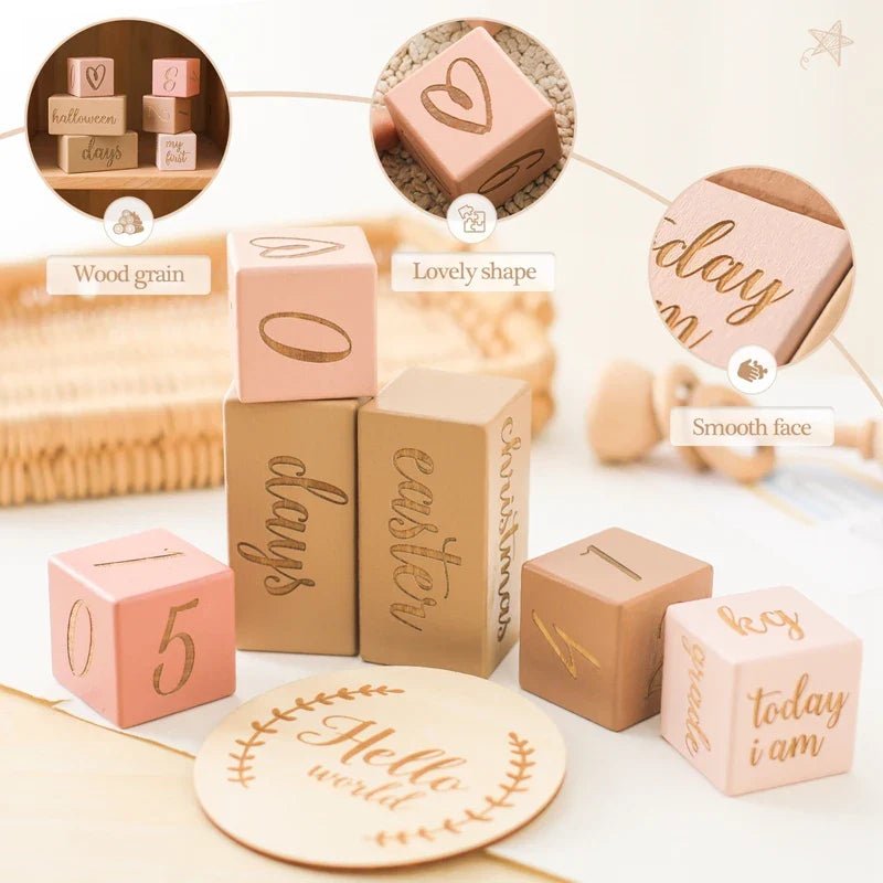 Wooden Milestone Blocks - Baby&More
