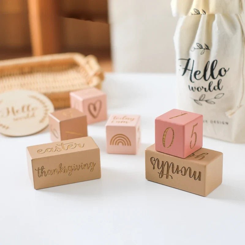 Wooden Milestone Blocks - Baby&More