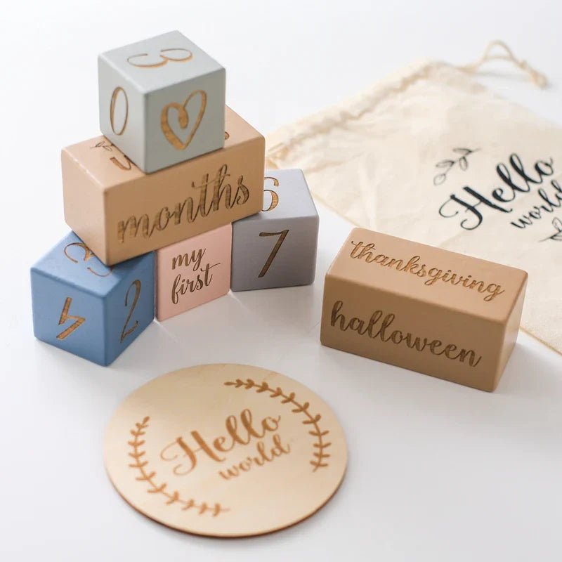 Wooden Milestone Blocks - Baby&More