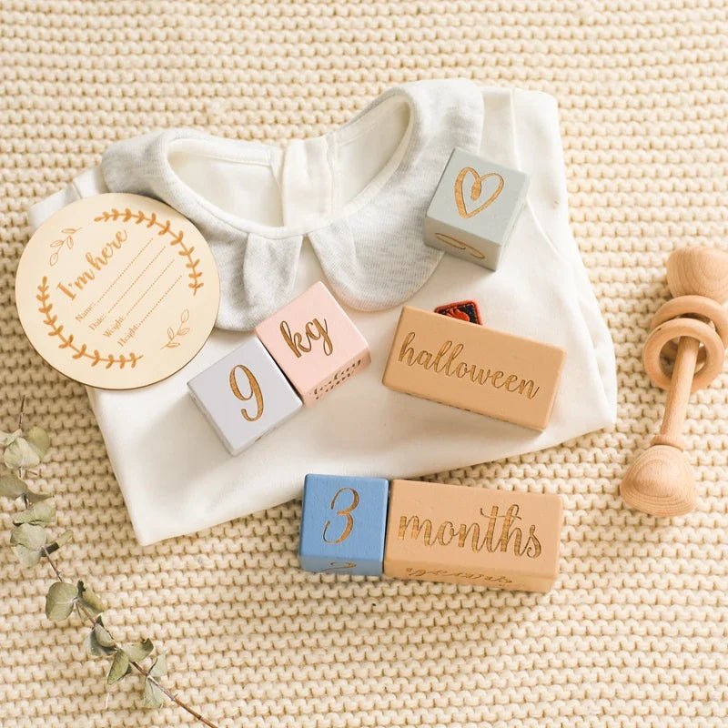 Wooden Milestone Blocks - Baby&More