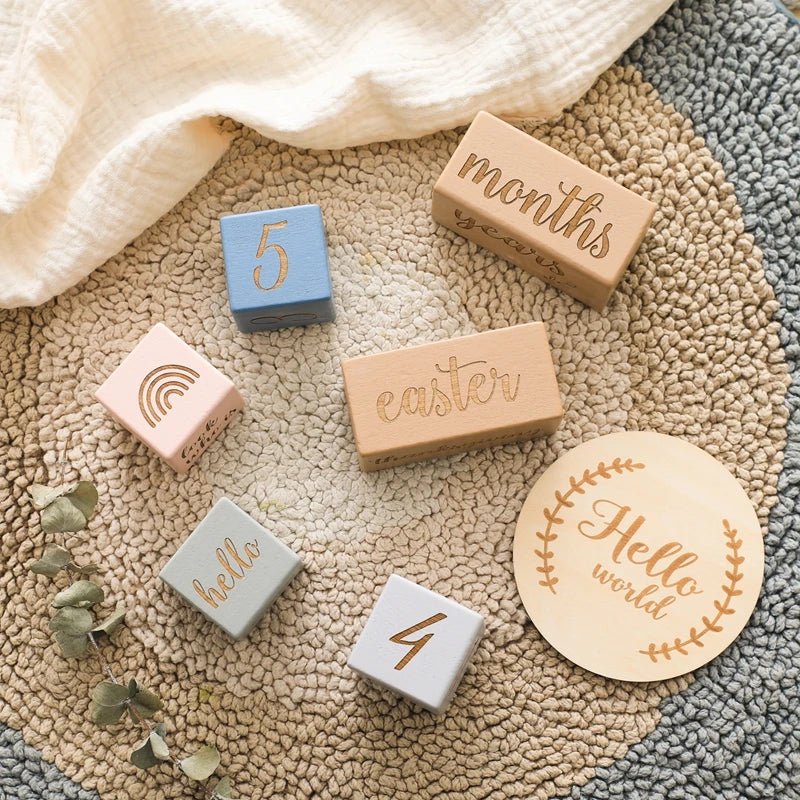 Wooden Milestone Blocks - Baby&More