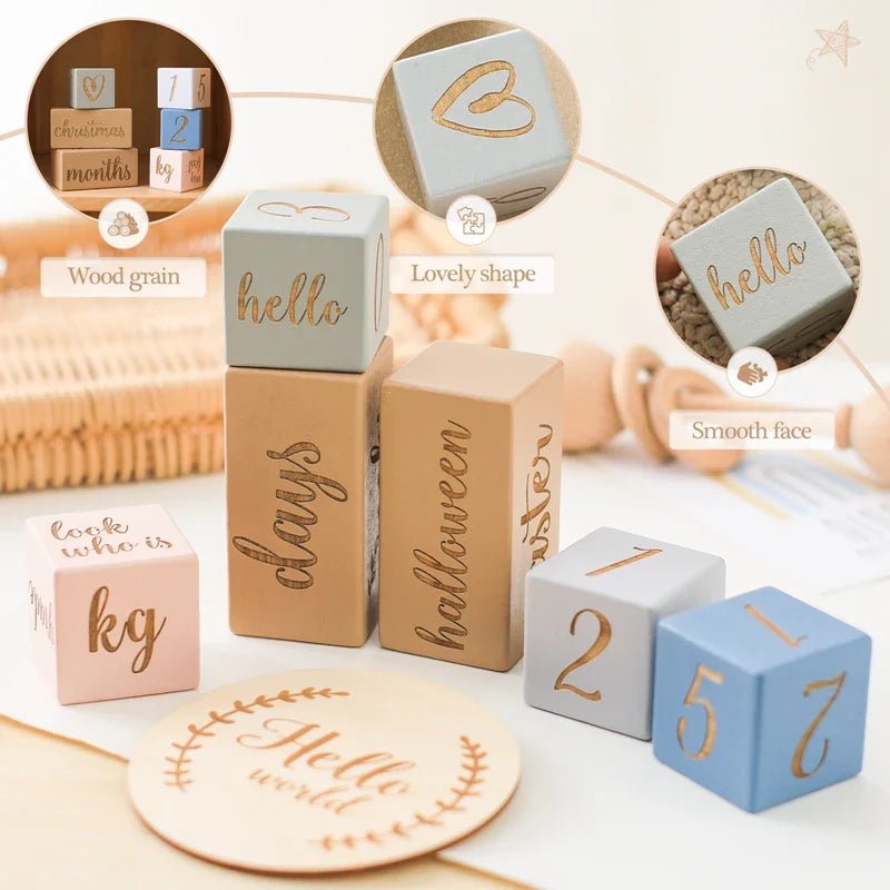 Wooden Milestone Blocks - Baby&More