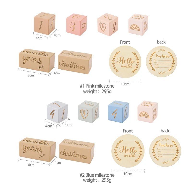 Wooden Milestone Blocks - Baby&More