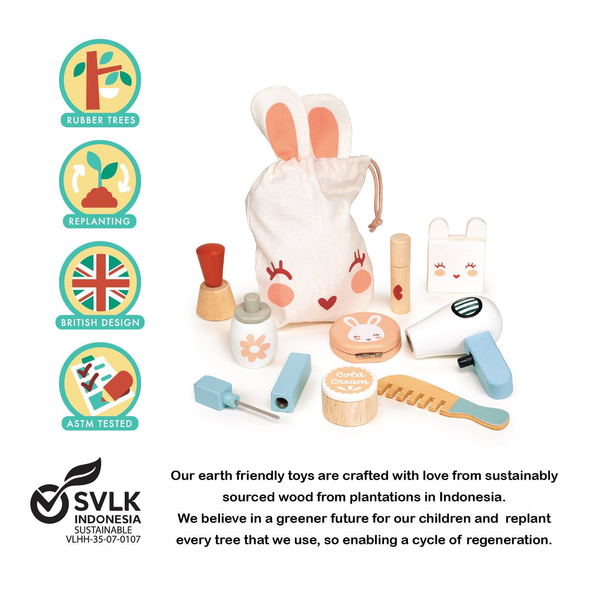 Wooden Bunny Play Make Up Set - Baby&More