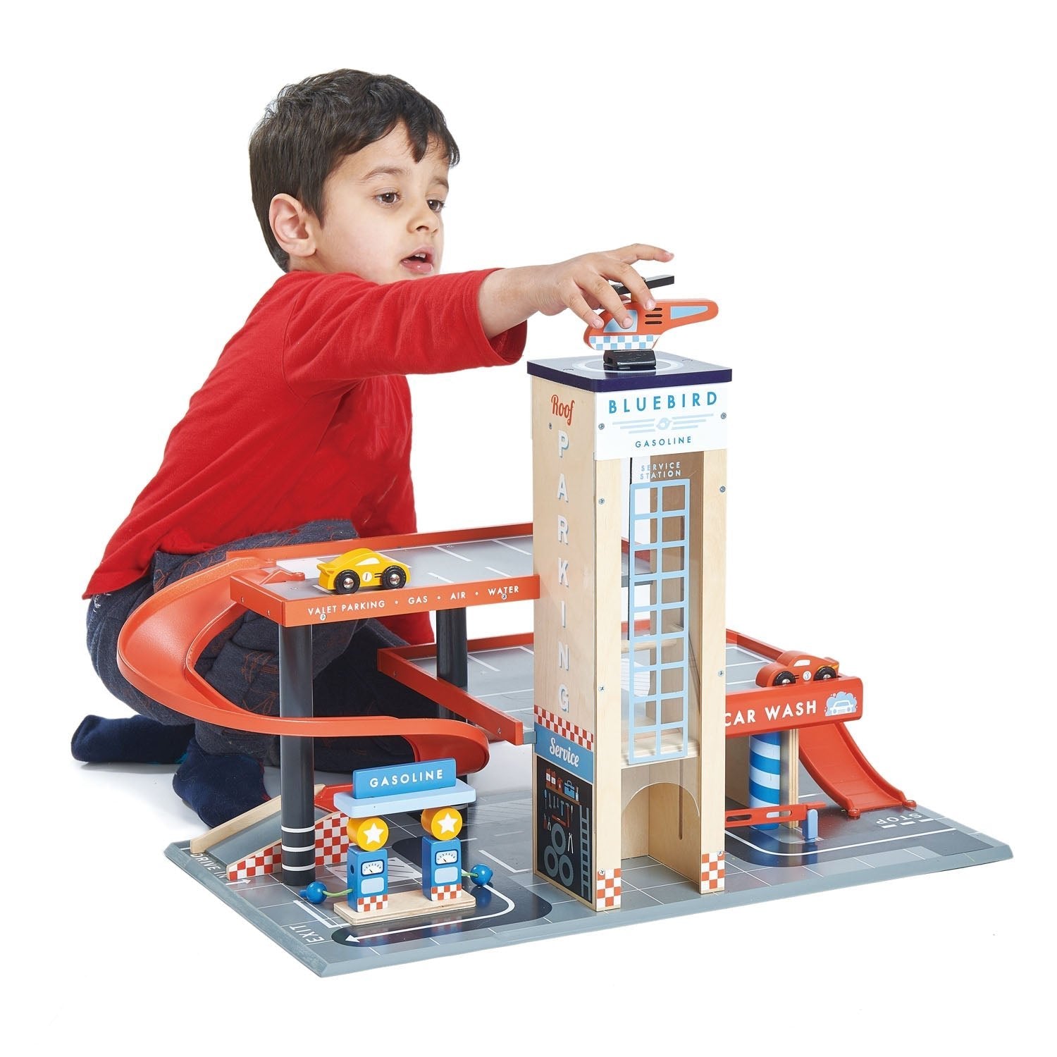 Wooden Car Garage / Service Station Playset - Baby&More