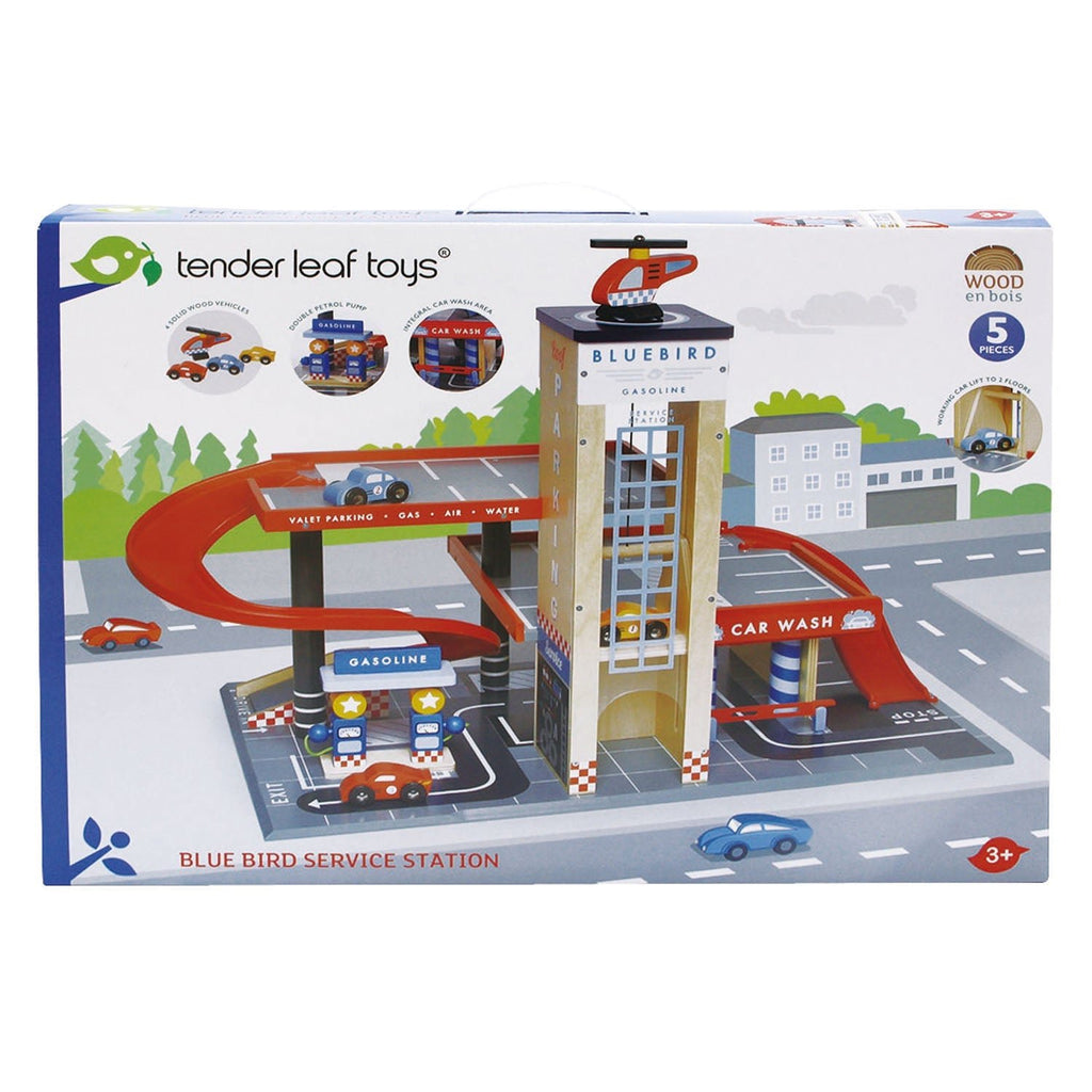 Wooden Car Garage / Service Station Playset - Baby&More