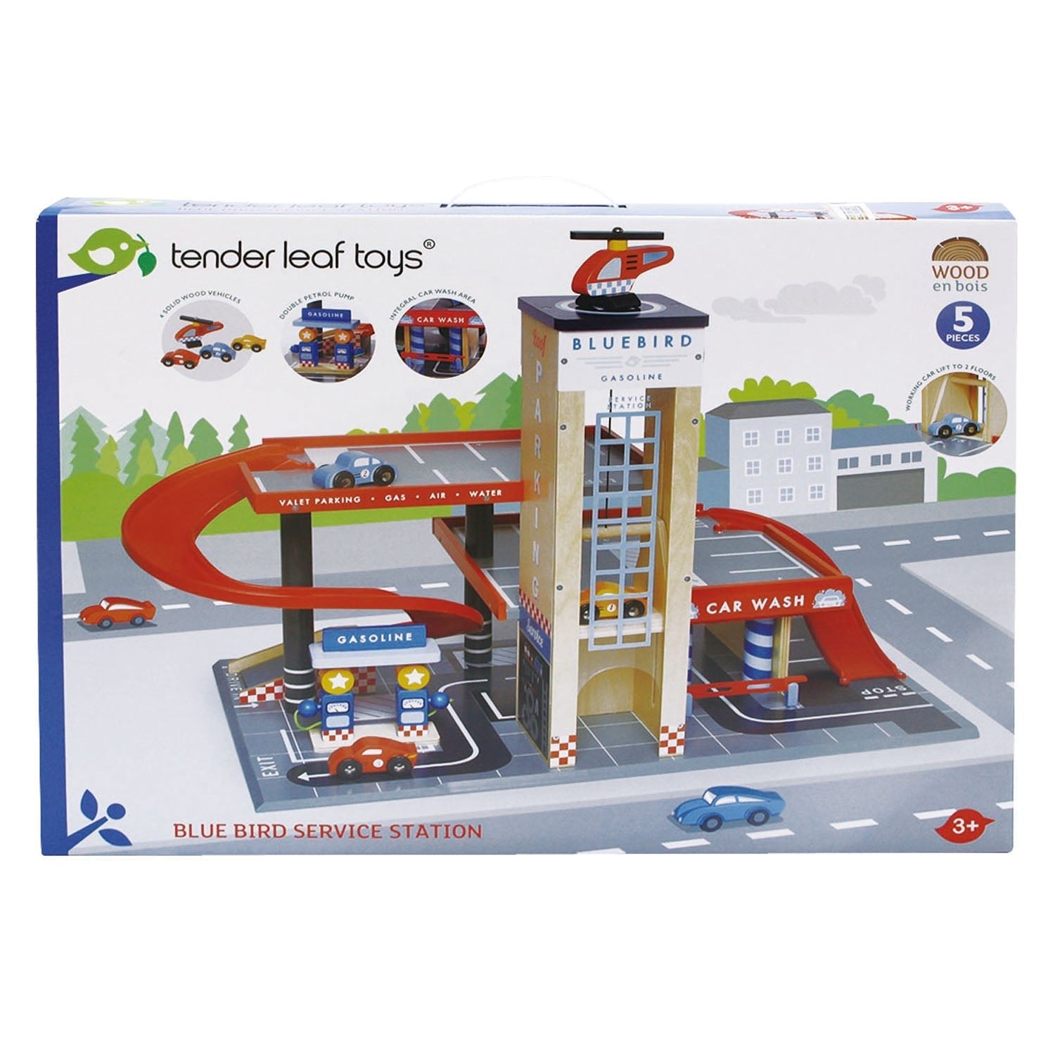 Wooden Car Garage / Service Station Playset - Baby&More