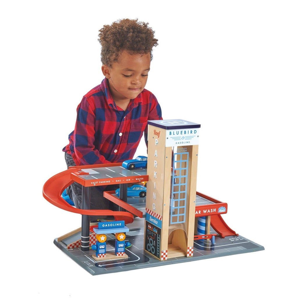 Wooden Car Garage / Service Station Playset - Baby&More