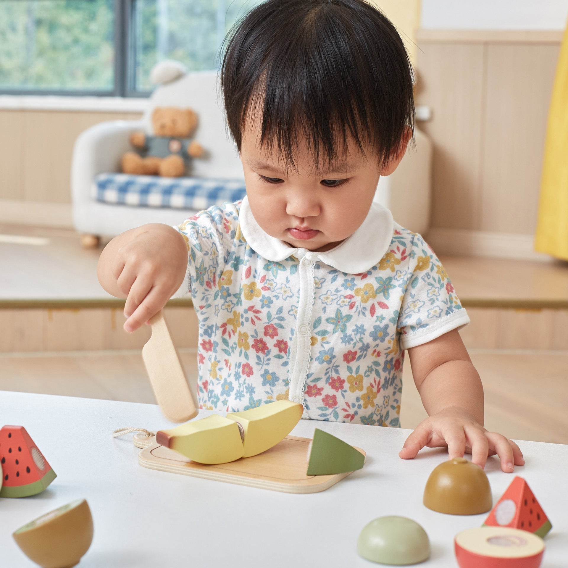 Wooden Cutting Fruit with Wooden Knife & Board - Baby&More