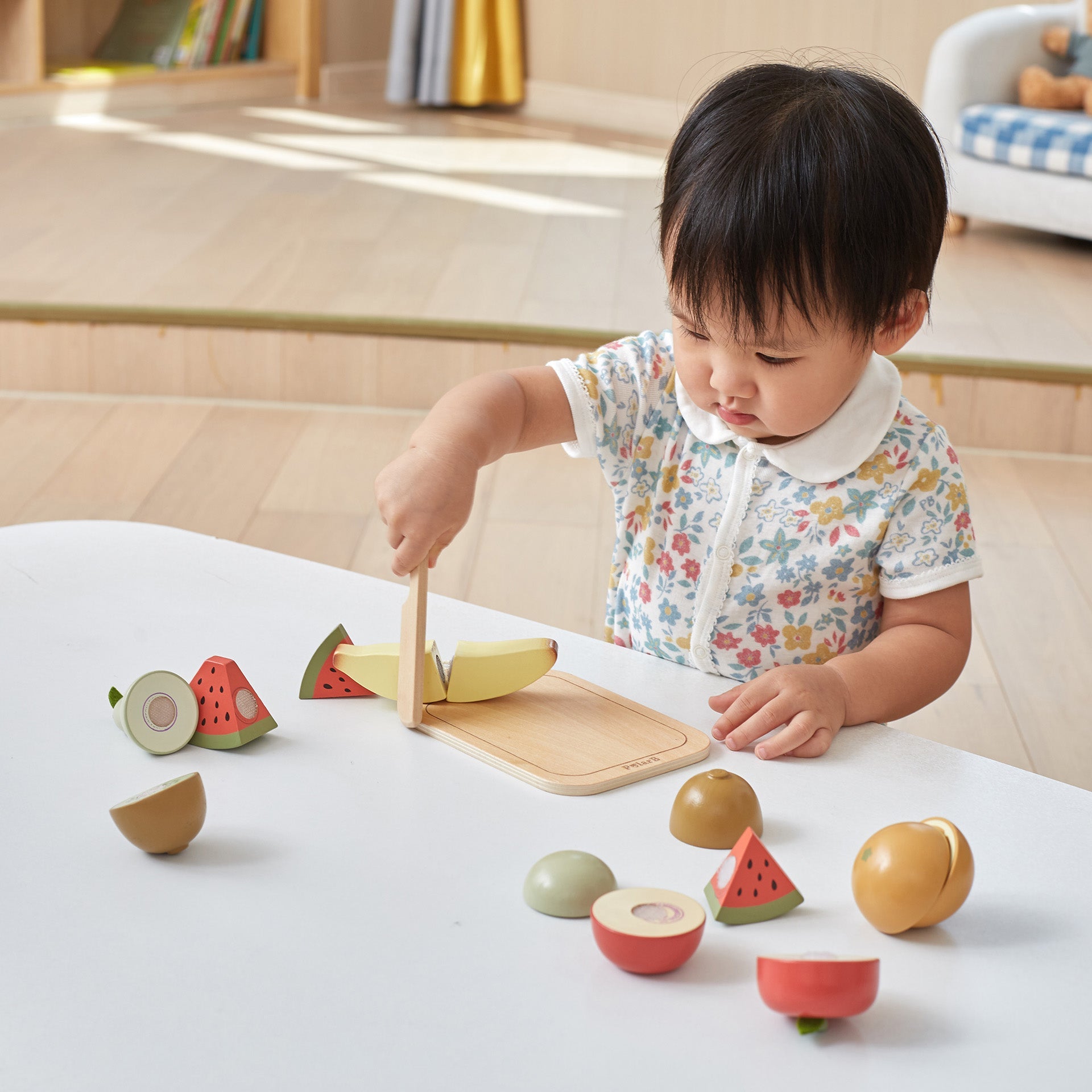 Wooden Cutting Fruit with Wooden Knife & Board - Baby&More