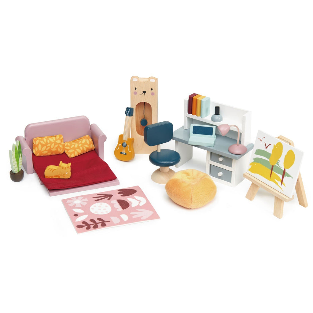 Wooden Dolls House Furniture Set - Study - Baby&More