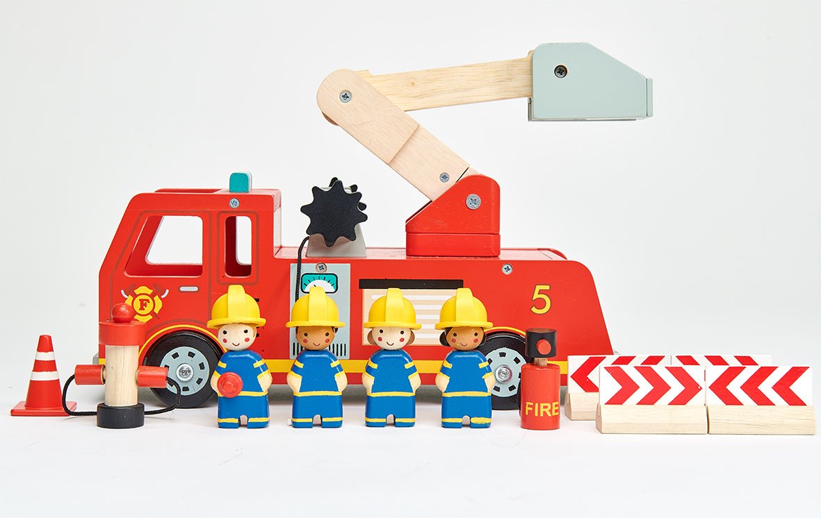 Wooden Fire Engine Playset - Baby&More