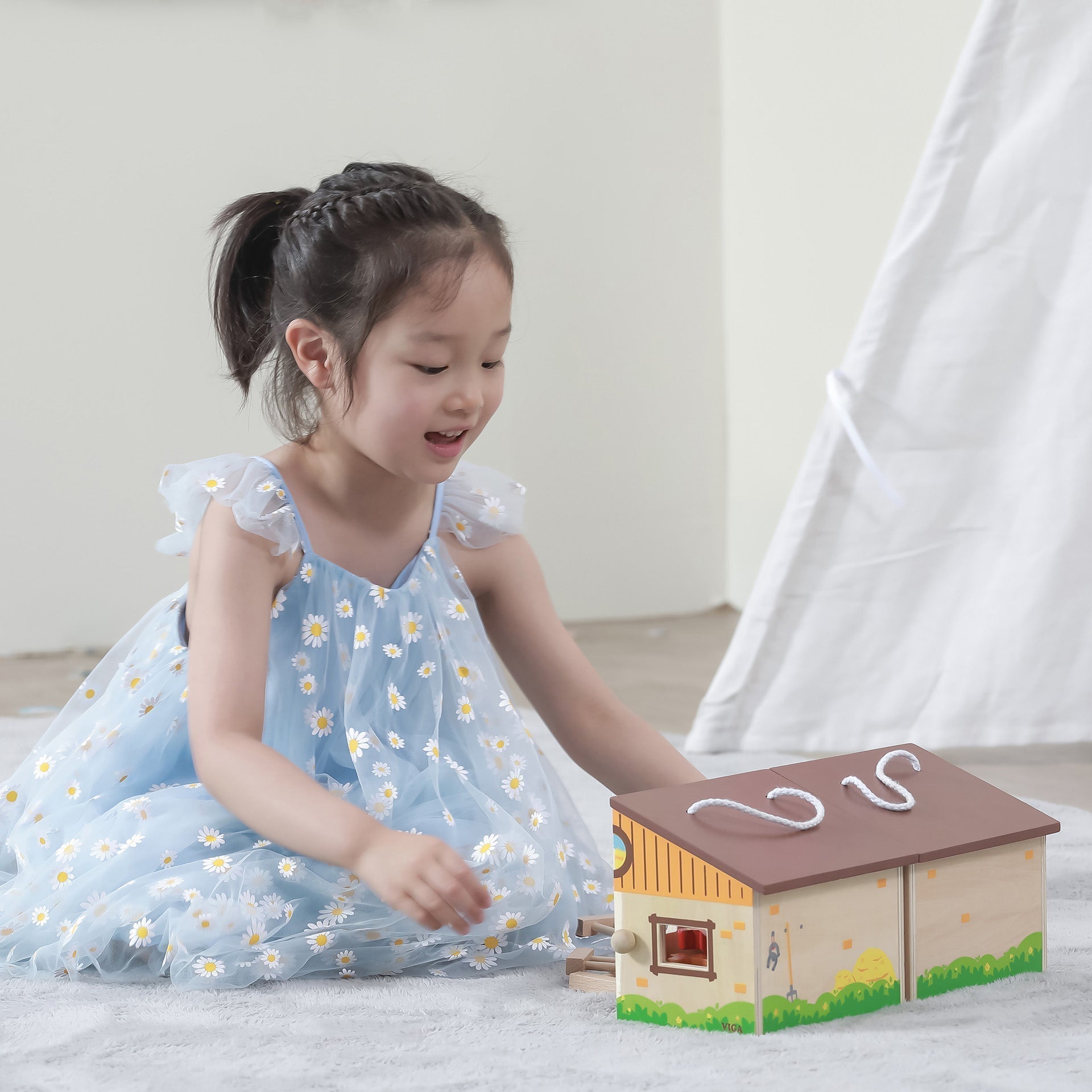 Wooden Foldable Stable Playset - Baby&More