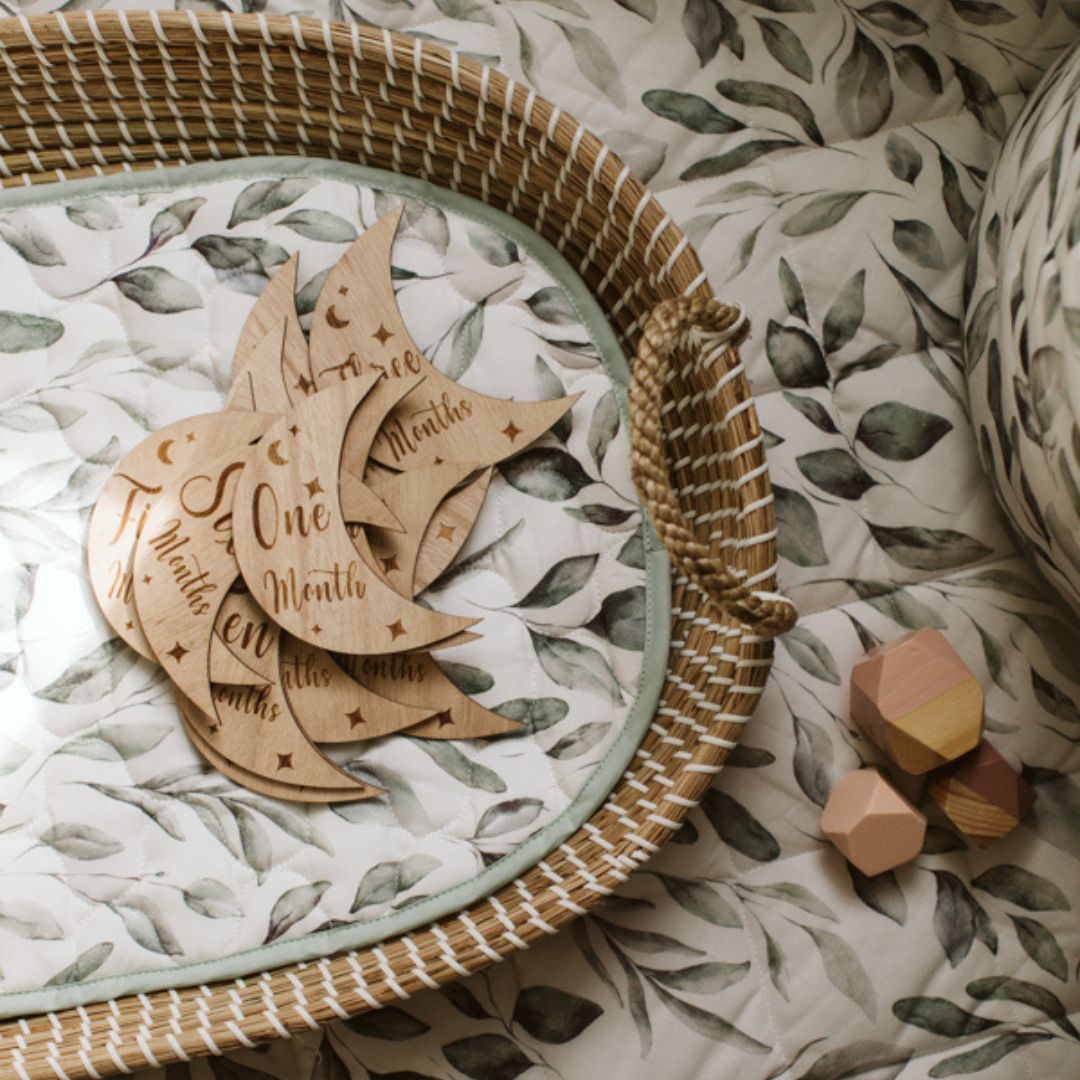 Wooden Month - by - Month Baby Milestone Set - Baby&More