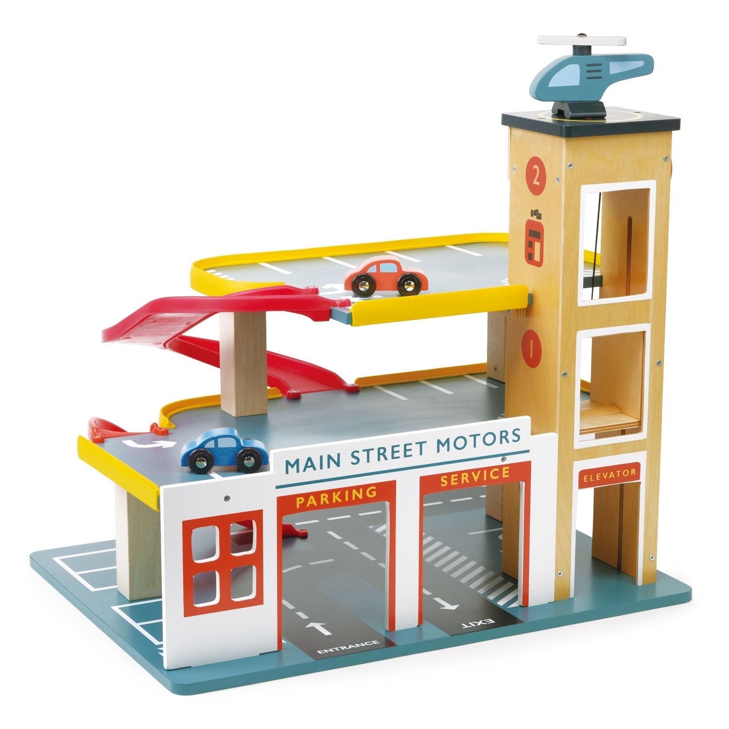 Wooden Multi Level Garage with Lift Playset - Baby&More