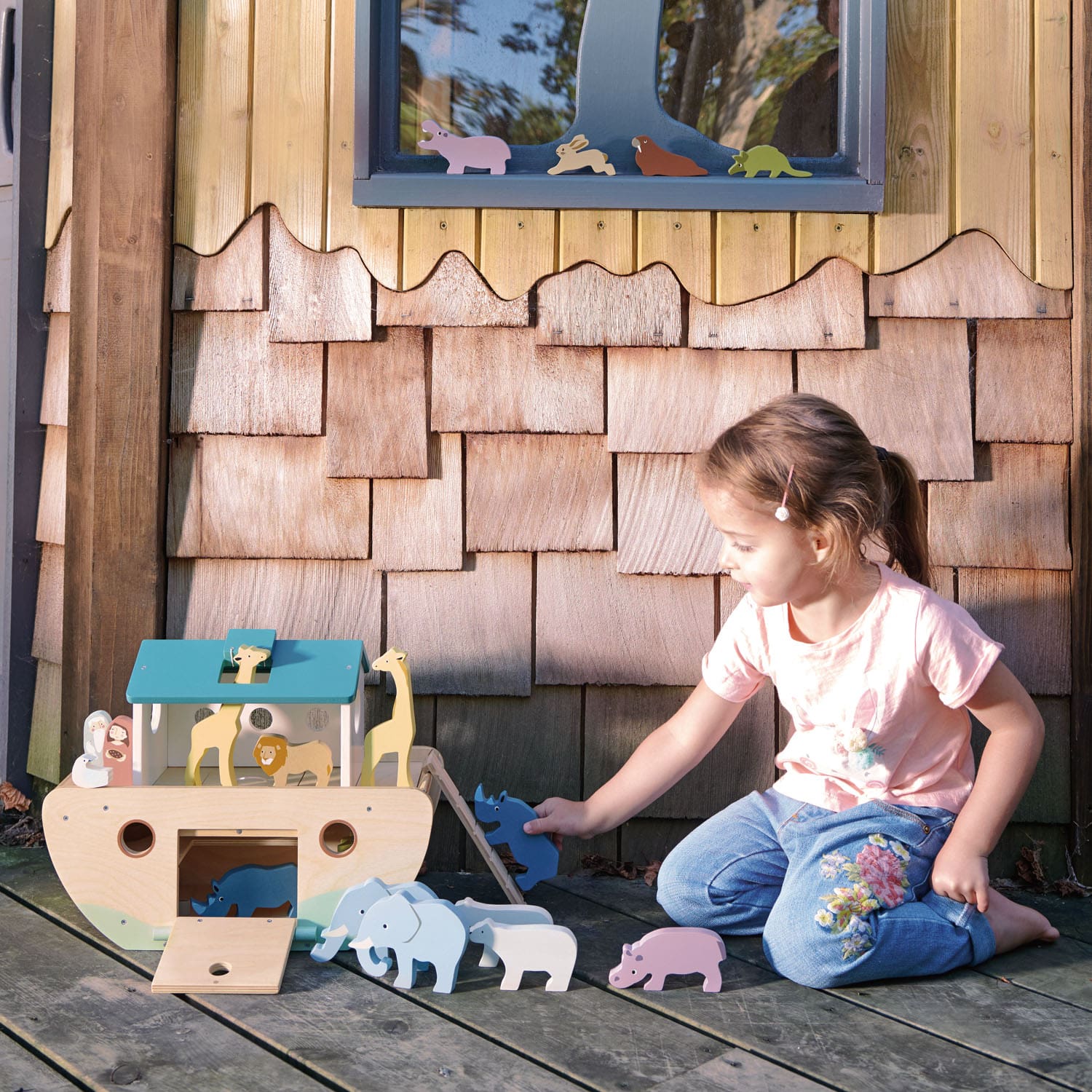 Wooden Noah's Ark - 20 Wooden Animals - Baby&More