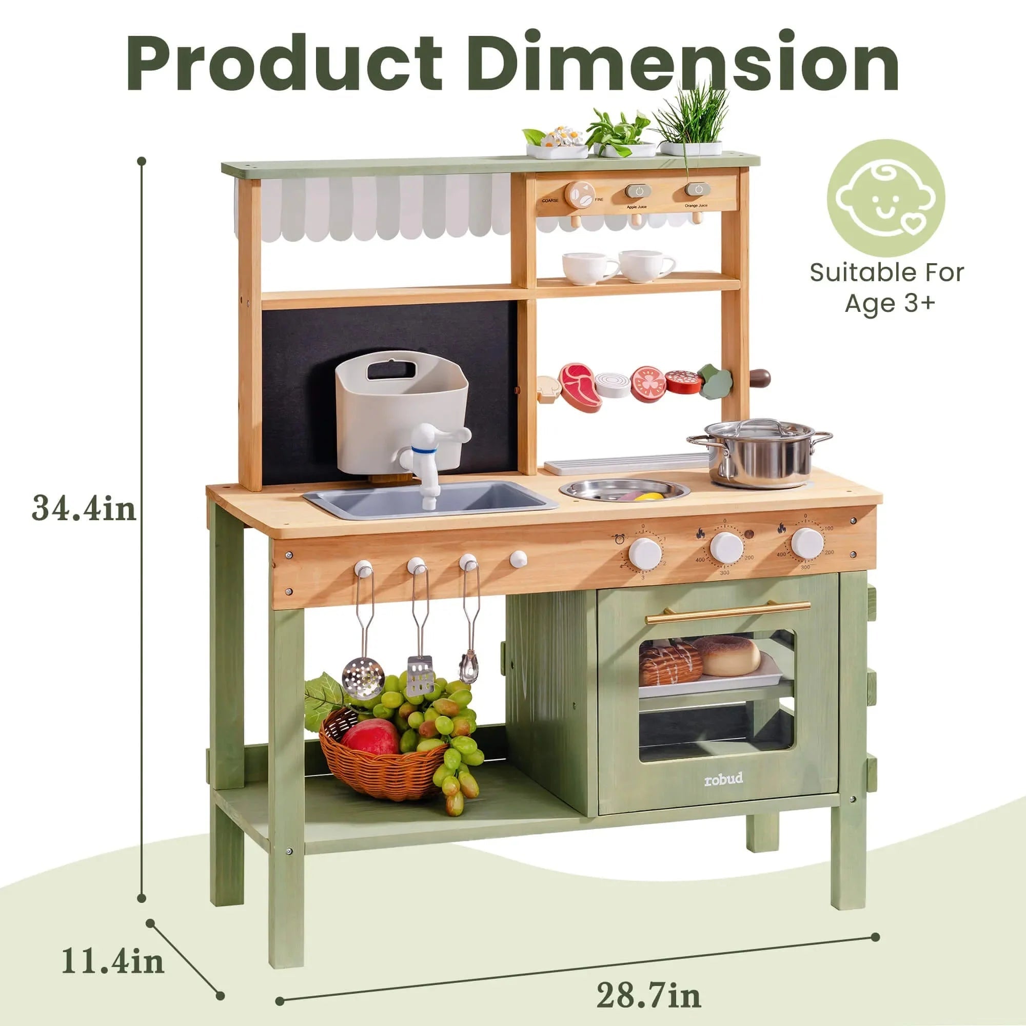 Wooden Outdoor Mud Play Kitchen – Green - Baby&More