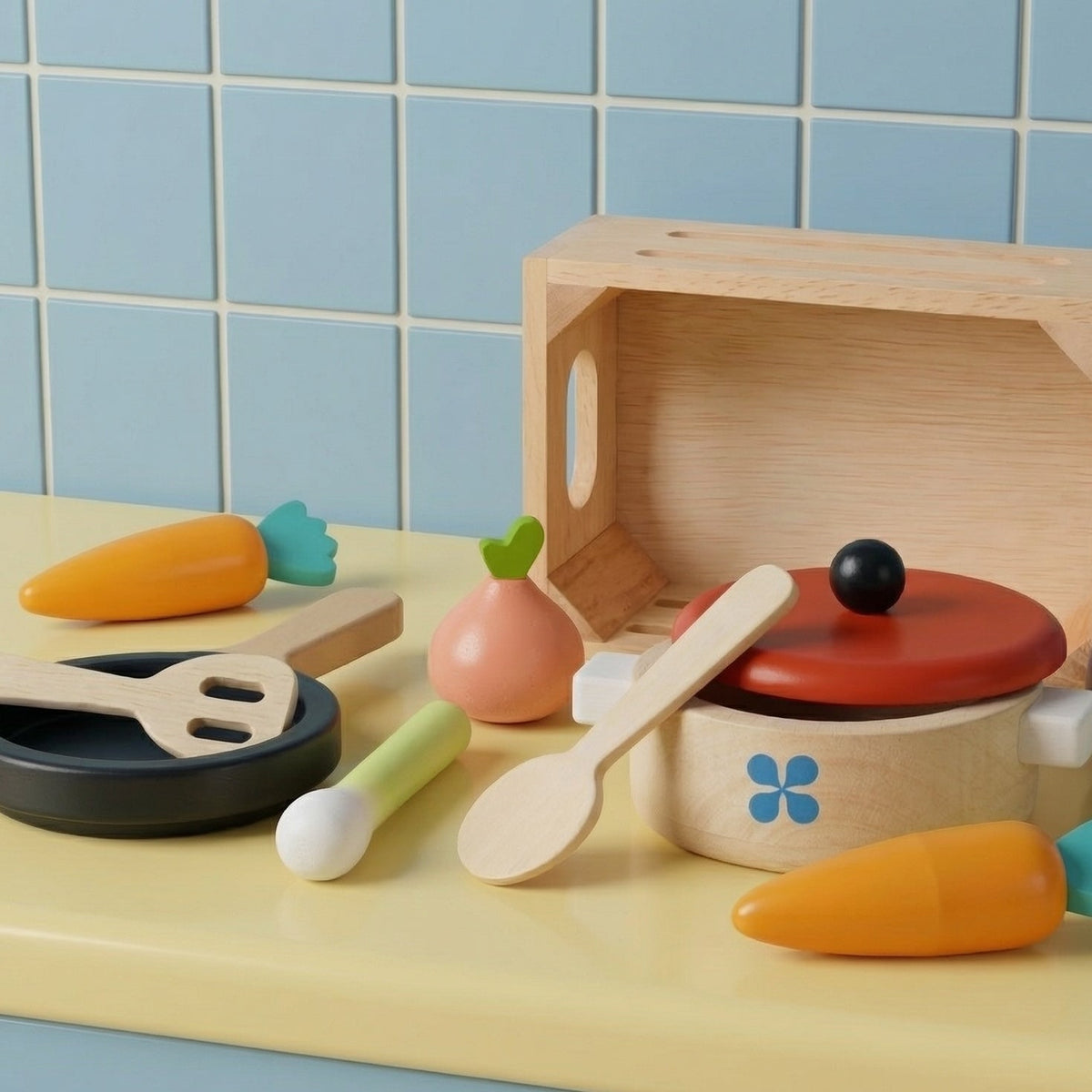 Wooden Play Casserole Pan Set - Baby&More