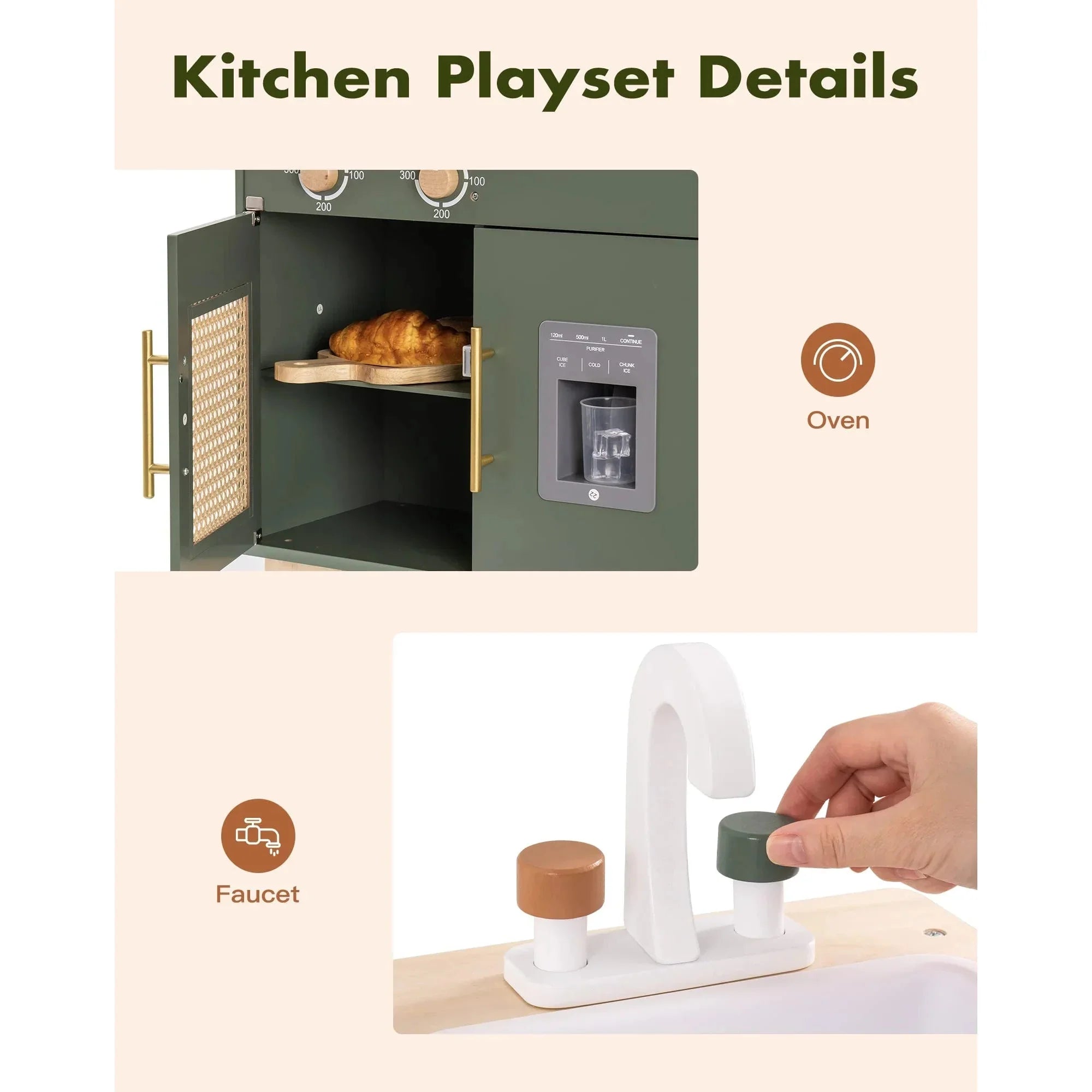 Wooden Play Kitchen - Vintage Green - Baby&More