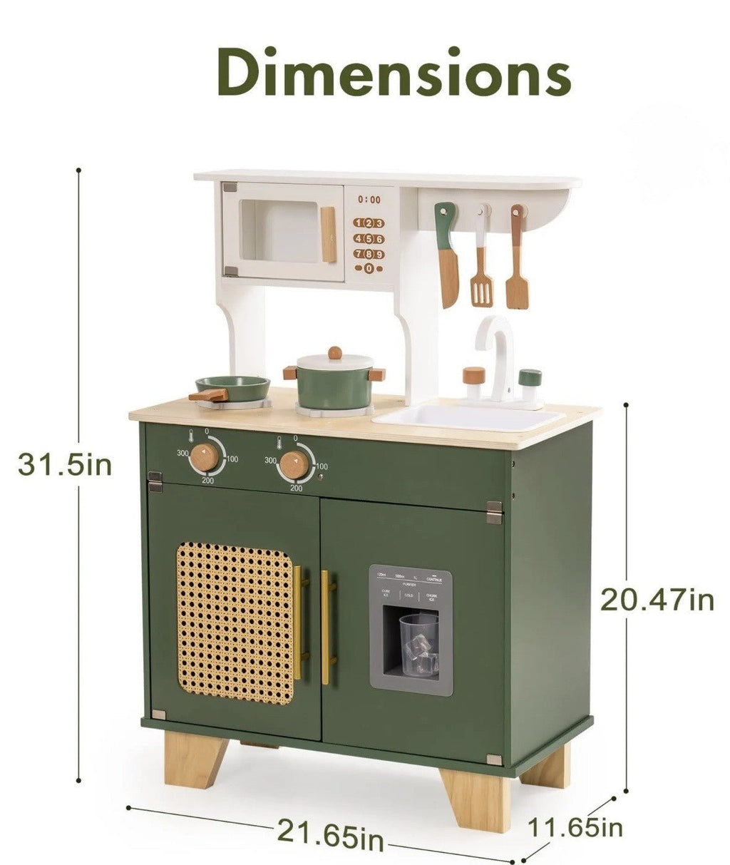 Wooden Play Kitchen - Vintage Green - Baby&More