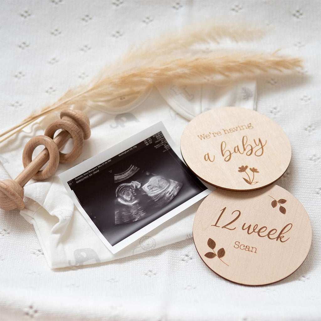 Priya & Peanut Wooden Pregnancy Milestone Disc Set