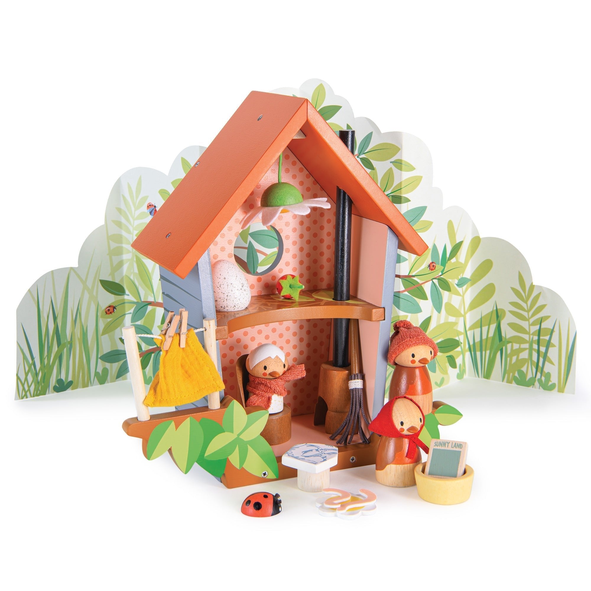 Wooden Robin's Nest Box Dolls House Playset - Baby&More