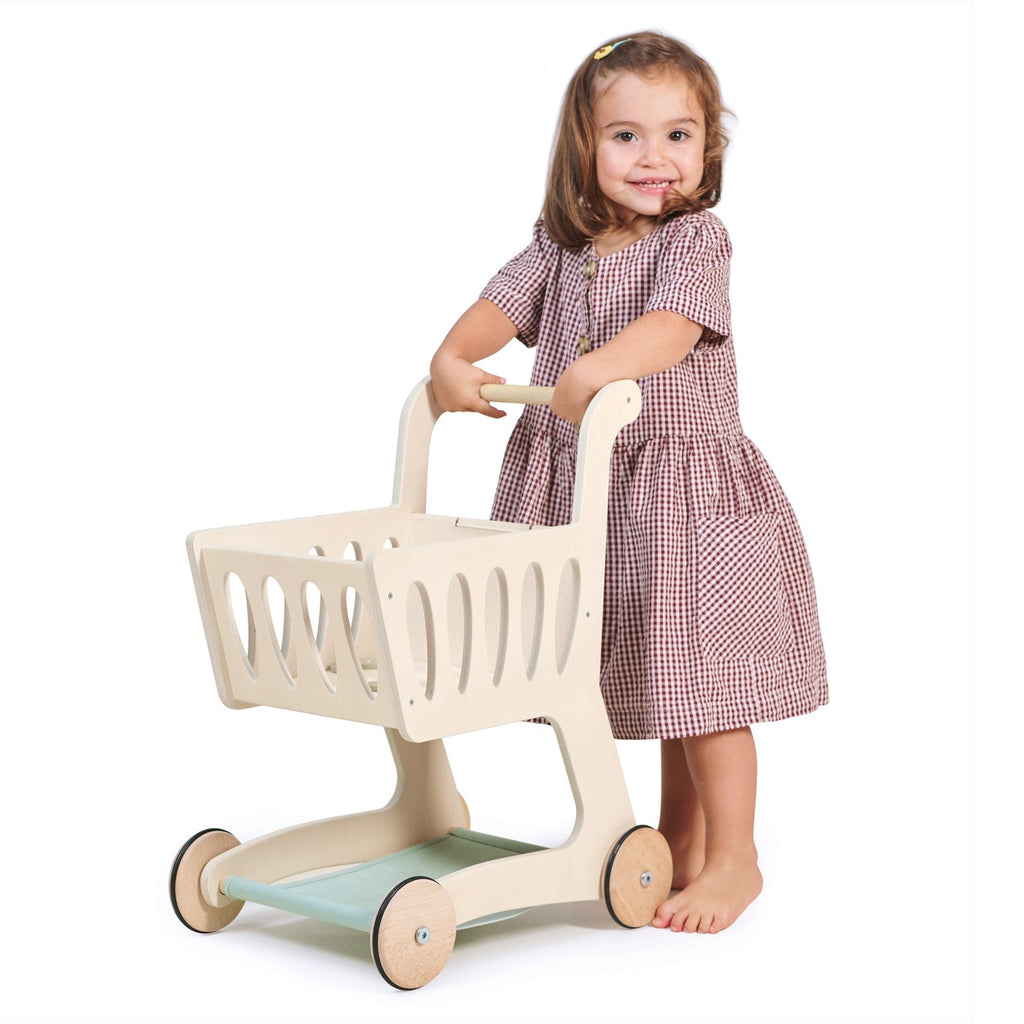 Wooden Shopping Trolley / Cart - Baby&More