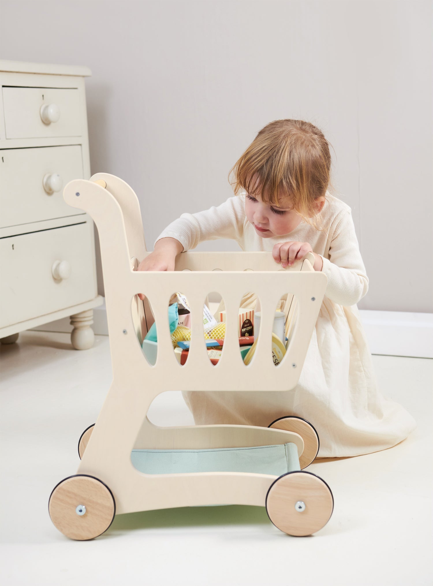 Wooden Shopping Trolley / Cart - Baby&More