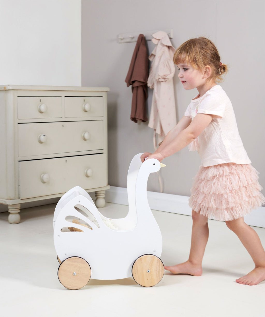 Wooden Sweet Swan Pram - Baby&More