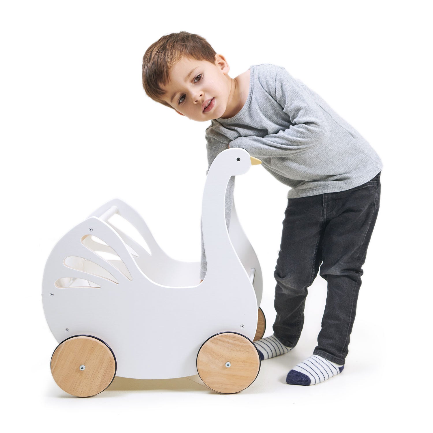 Wooden Sweet Swan Pram - Baby&More