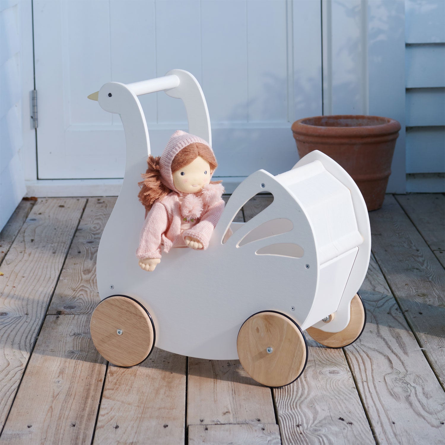 Wooden Sweet Swan Pram - Baby&More