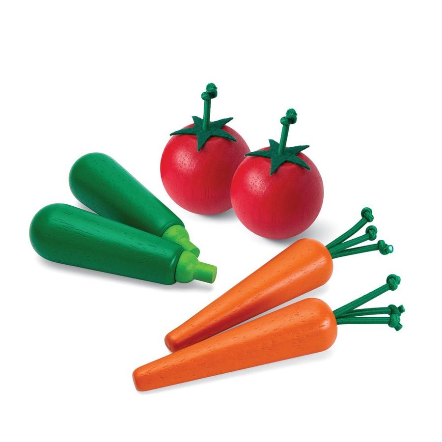 Wooden Vegetable Set B - Carrots, Courgettes & Tomatoes - Baby&More
