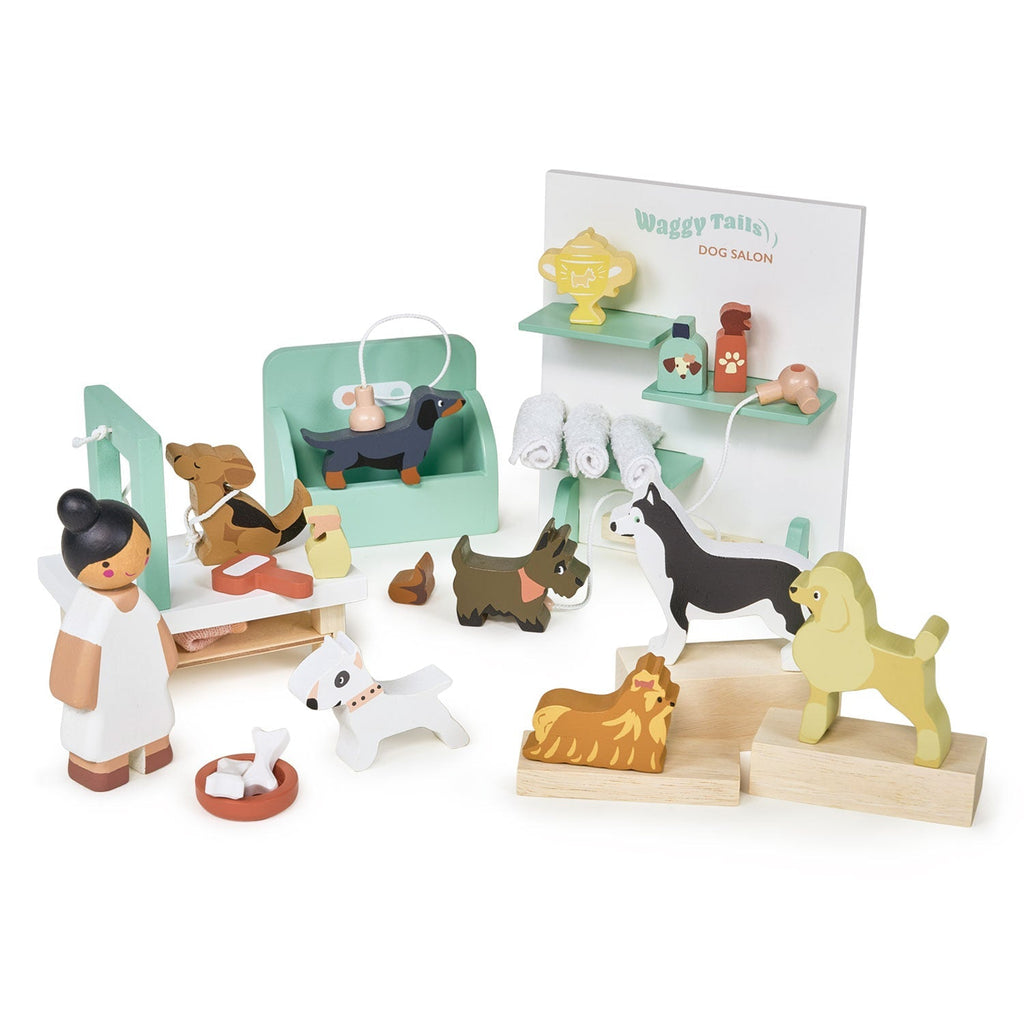 Wooden Waggy Tails Dog Salon Playset - Baby&More