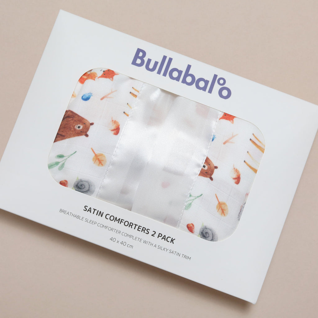 Bullabaloo Woodland Comforter Blanket - White Satin - 2 Pack