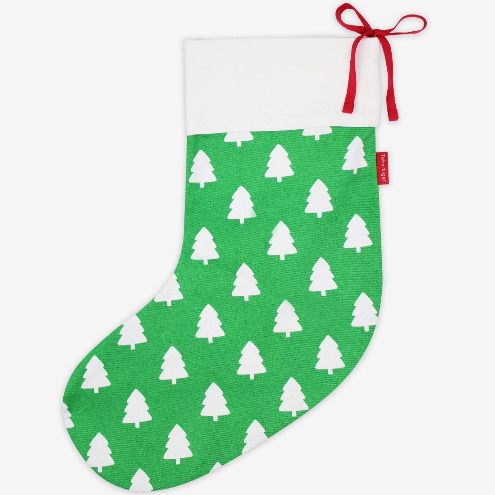 Organic Green Tree Christmas Stocking
