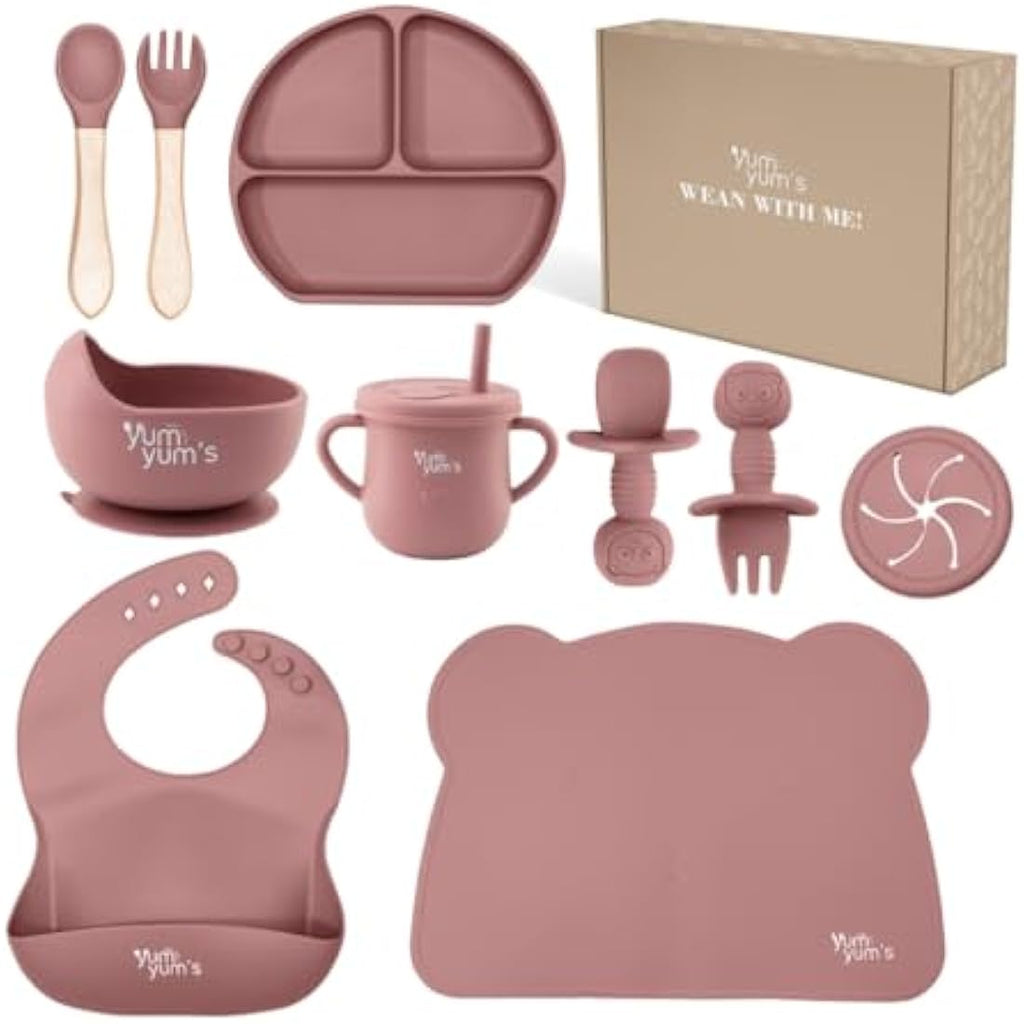 Yum Yum's Baby Weaning Set - 10 Pcs - Pink - Baby&More