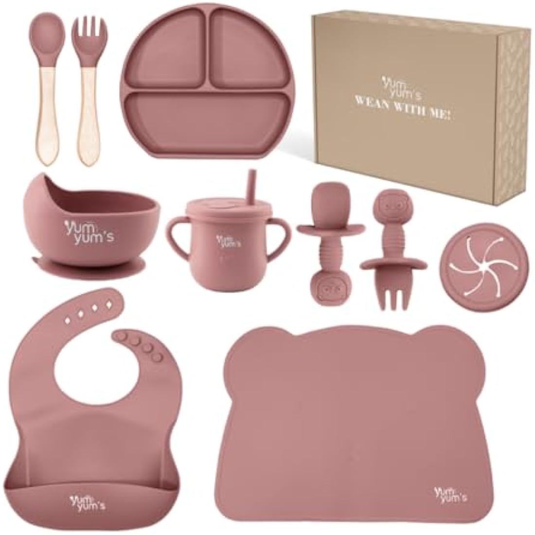 Yum Yum's Baby Weaning Set - 10 Pcs - Pink - Baby&More