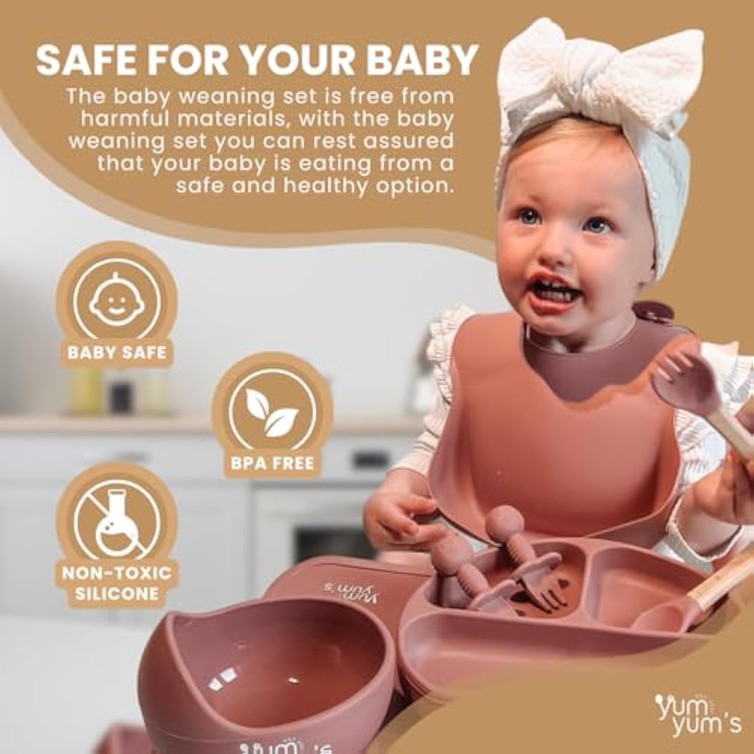 Yum Yum's Baby Weaning Set - 10 Pcs - Pink - Baby&More