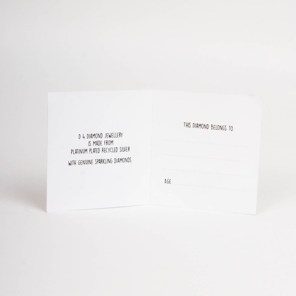 D For Diamond Silver Heart Pendant with Diamond